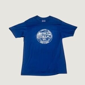 Vintage 1988 Newman Grove Nebraska Centennial T Shirt Hanes Blue Single Stitch L